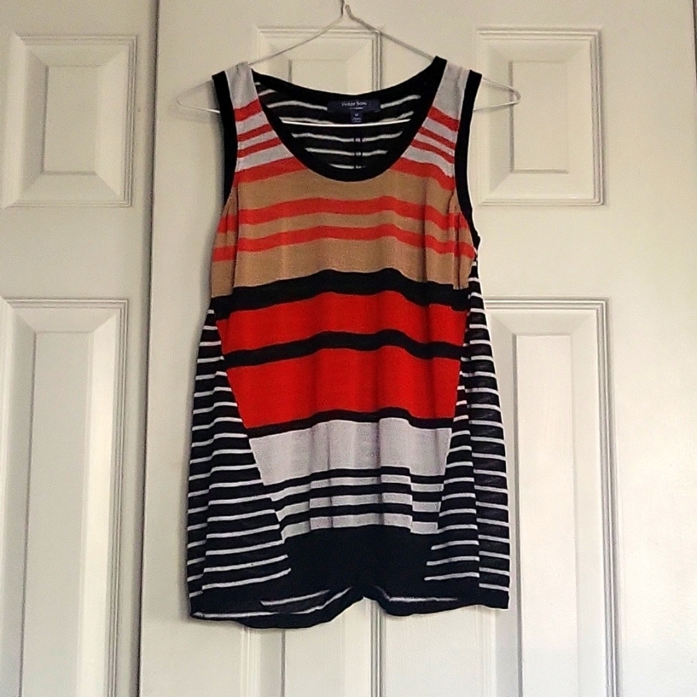 Multi color striped tank, size medium